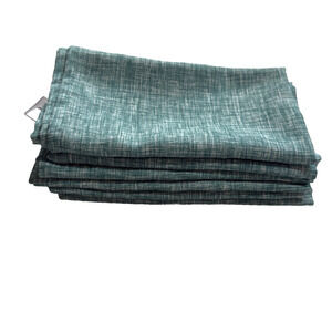 Tommy Bahama Napkin Set Of 6 Lagoon Green Cross Stitch Pattern EUC‎